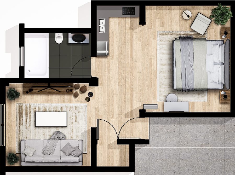 1 Bedroom Apartment B